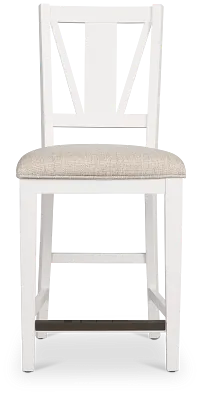 Heron Cove White 24" Upholstered Barstool