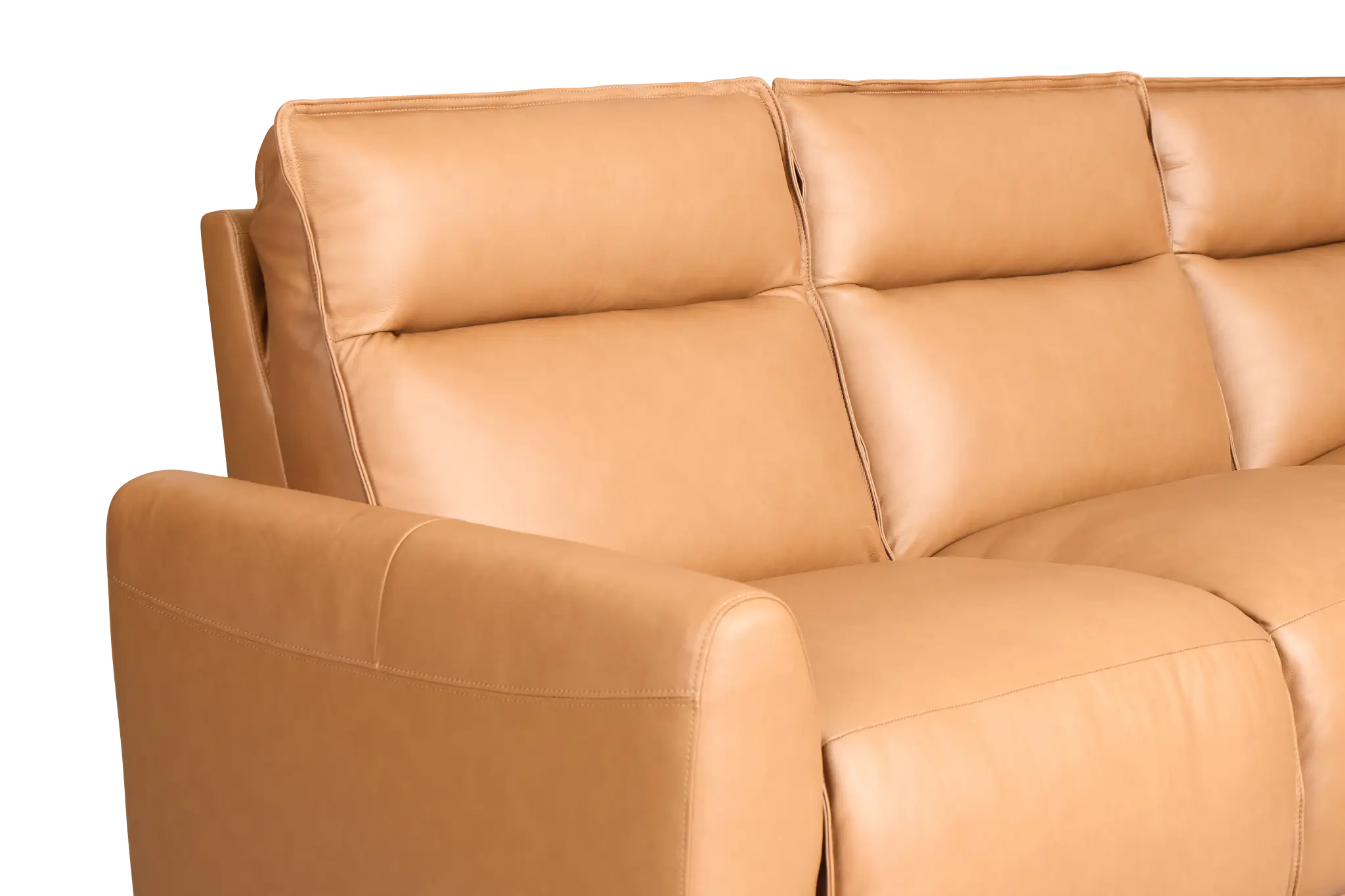 Edison Medium Brown Leather/Vinyl Small Dual Power Reclining Two-arm Sectional Edison Medium Brown Leather/Vinyl Small Dual Power Reclining Two-arm Sectional