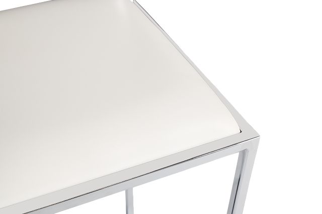 Amalfi Whitestnl Steel 24" Upholstered Barstool