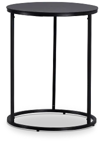 Doren Black Round End Table