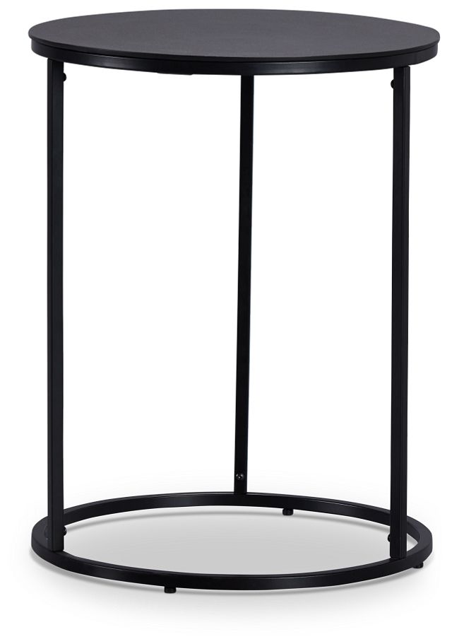 Doren Black Round End Table