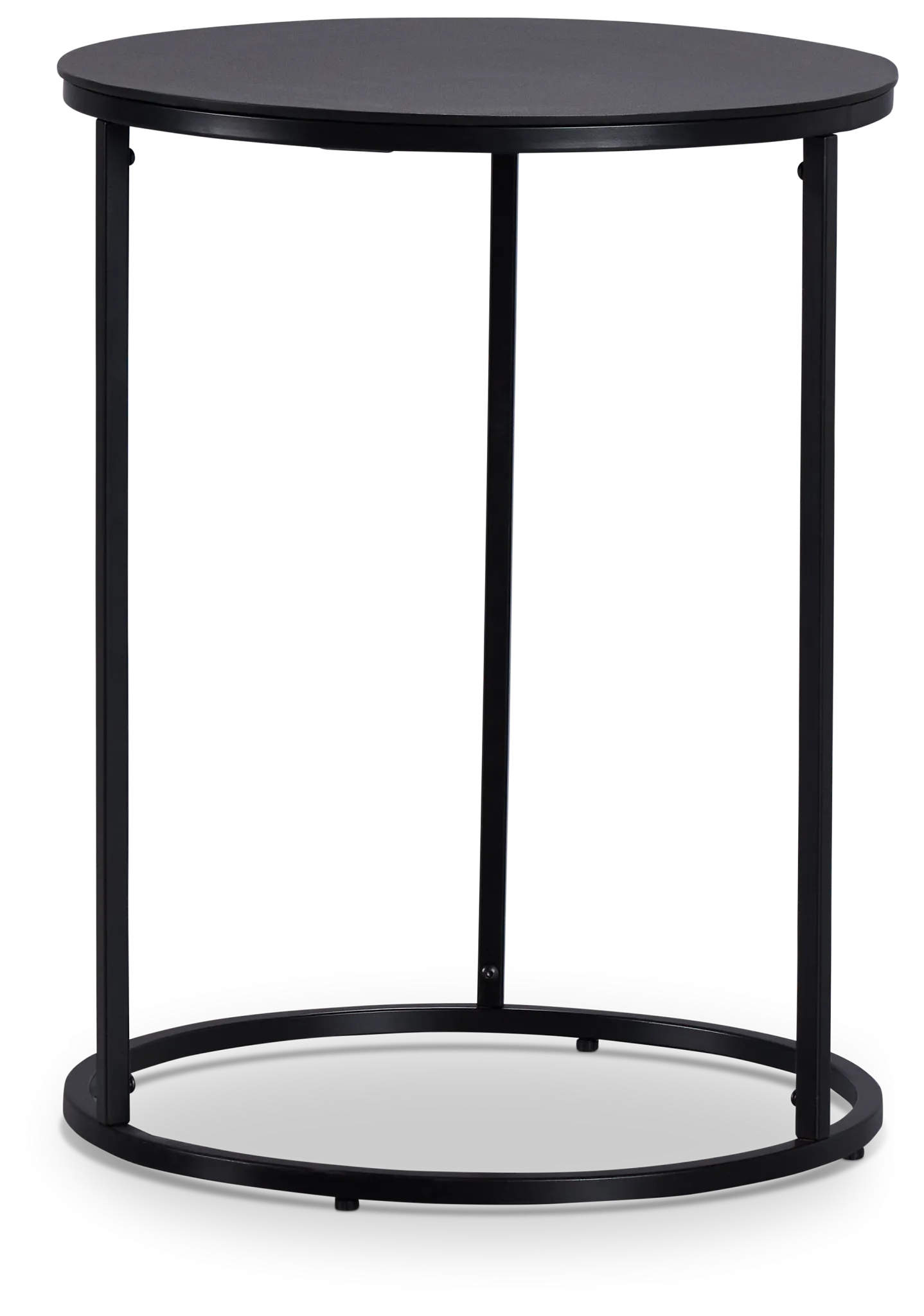 Doren Black Round End Table