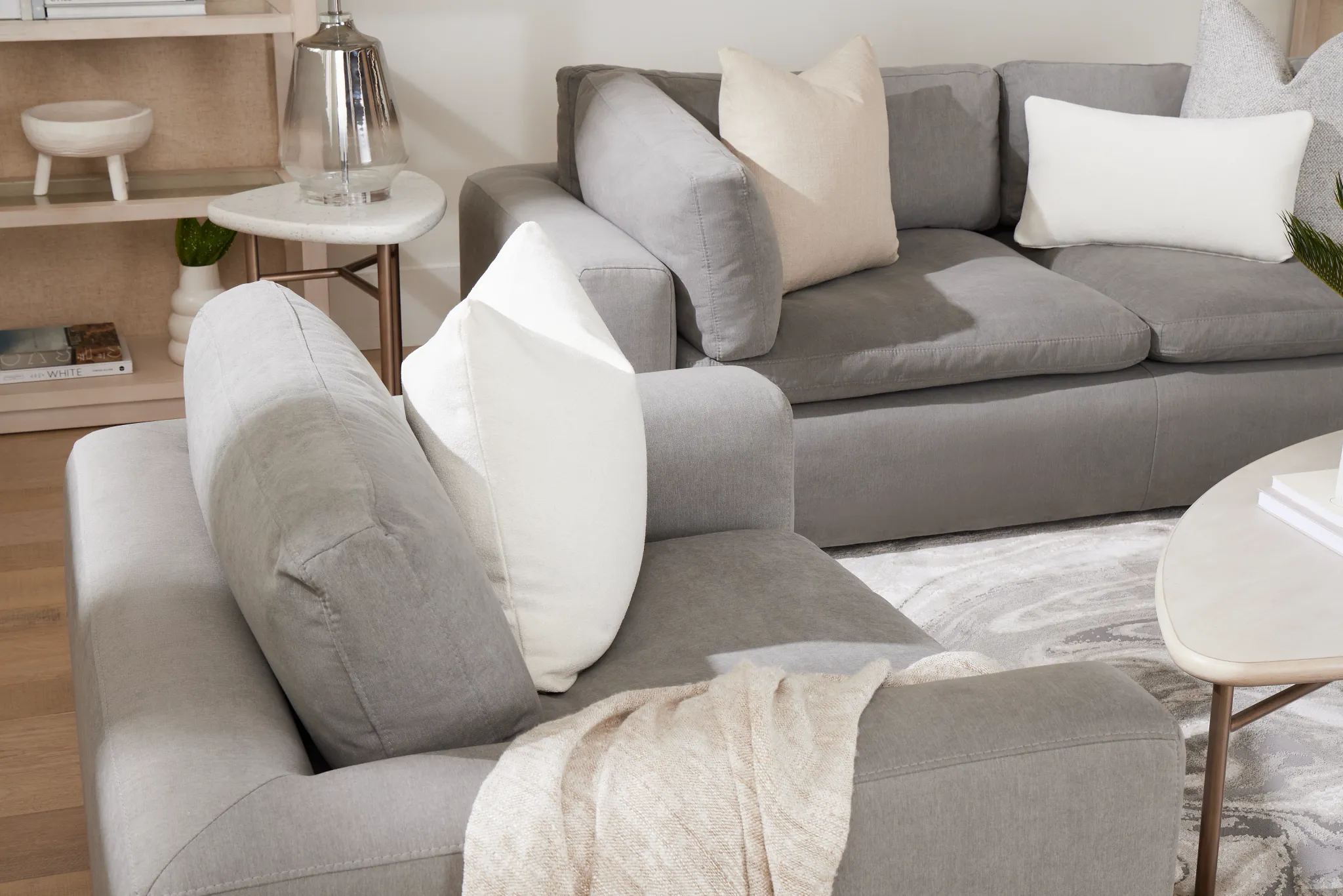 Grant Light Gray Fabric Chair