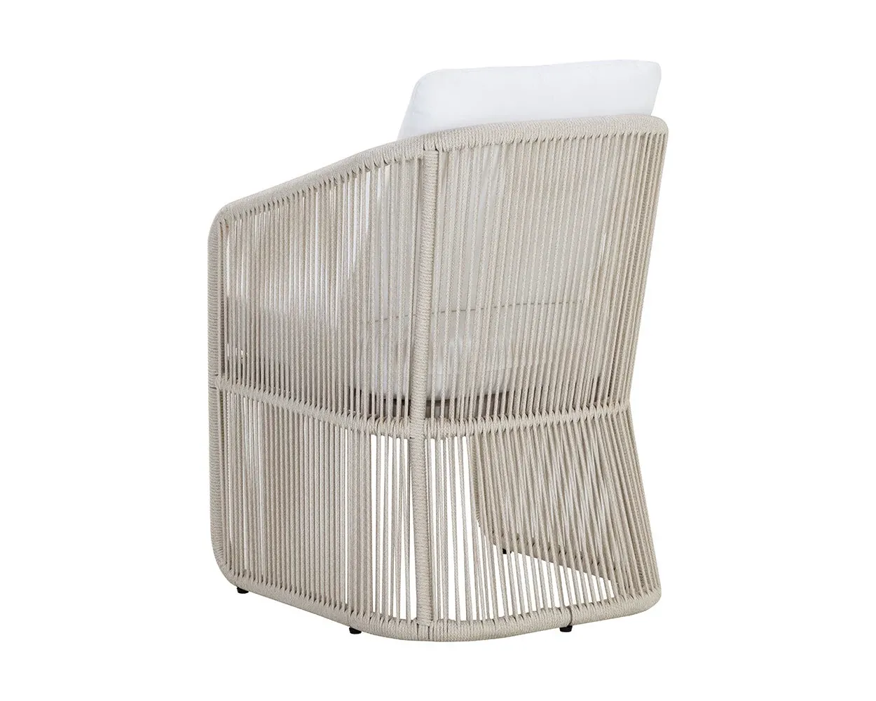 Ashe Light Beige White Cushioned Arm Chair