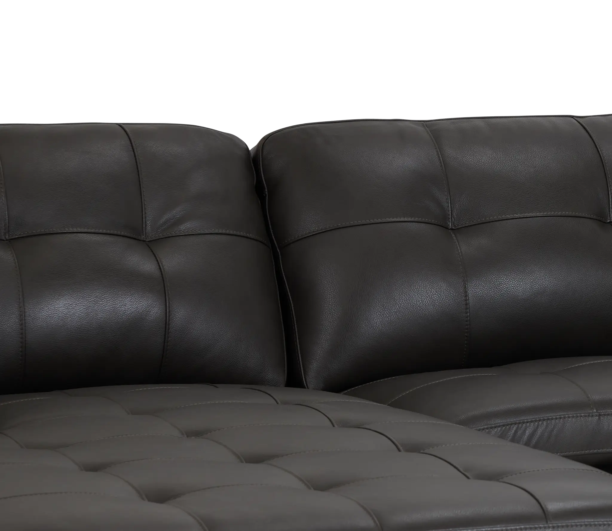 Braden Dark Gray Leather Left Chaise Sectional Braden Dark Gray Leather Left Chaise Sectional