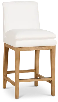 Nixon White 24" Upholstered Barstool