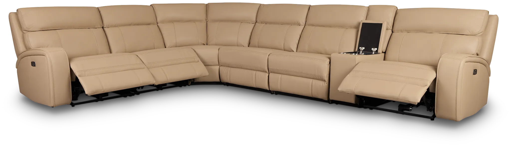 Rhett Taupe Micro Large Two-arm Power Reclining Sectional