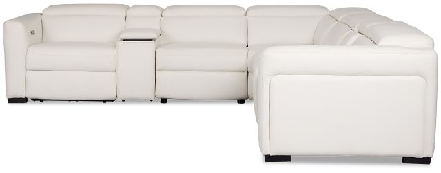 Melody White Micro Large Triple Power Reclining Two-arm Sectional