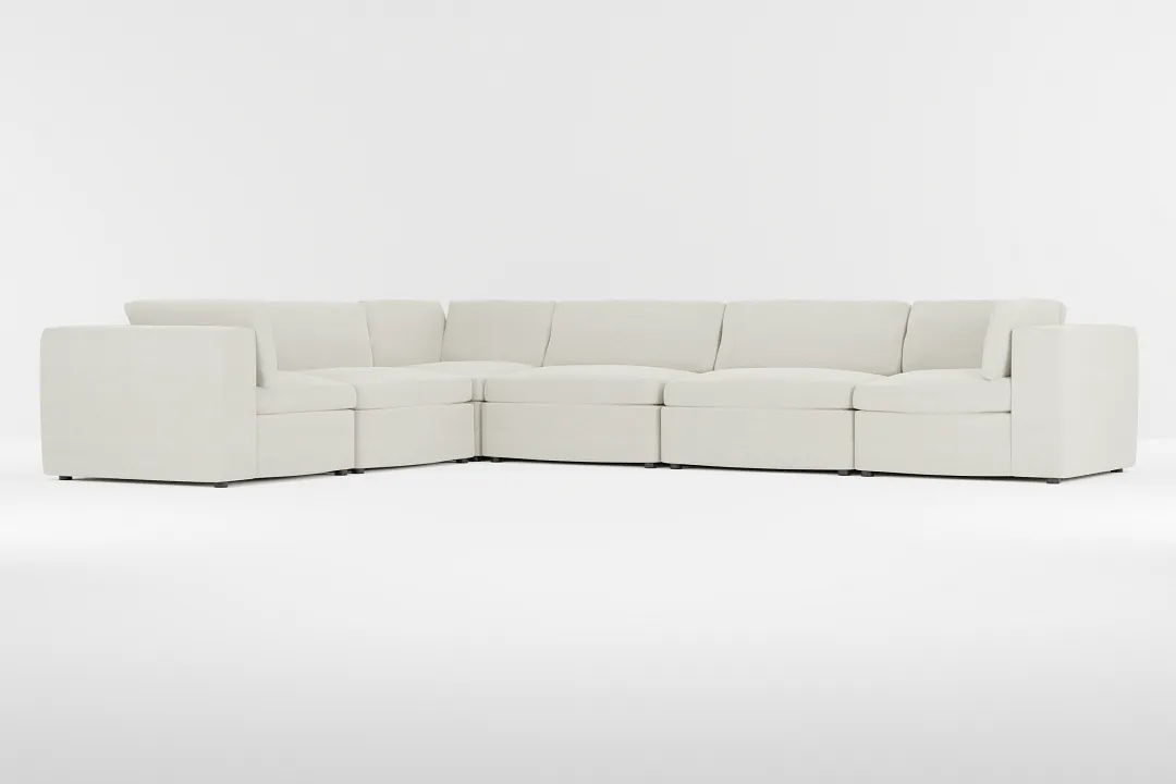 Destin Elite Ivory Fabric 6-piece Modular Sectional