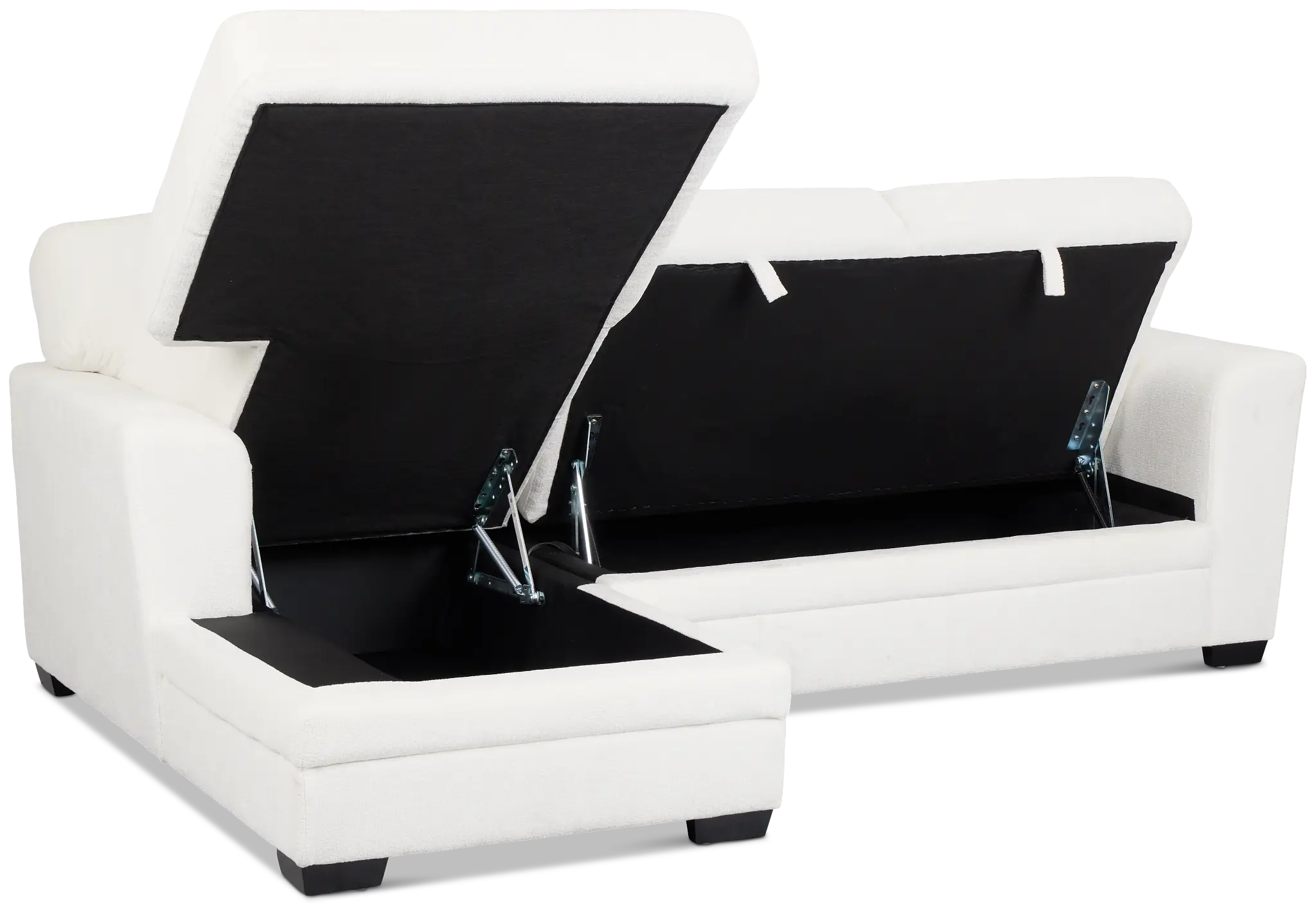 Everly White Fabric Left Chaise Storage Sectional Everly White Fabric Left Chaise Storage Sectional