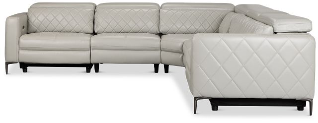 Ava Light Gray Micro Small Two-arm Power Reclining Sectional