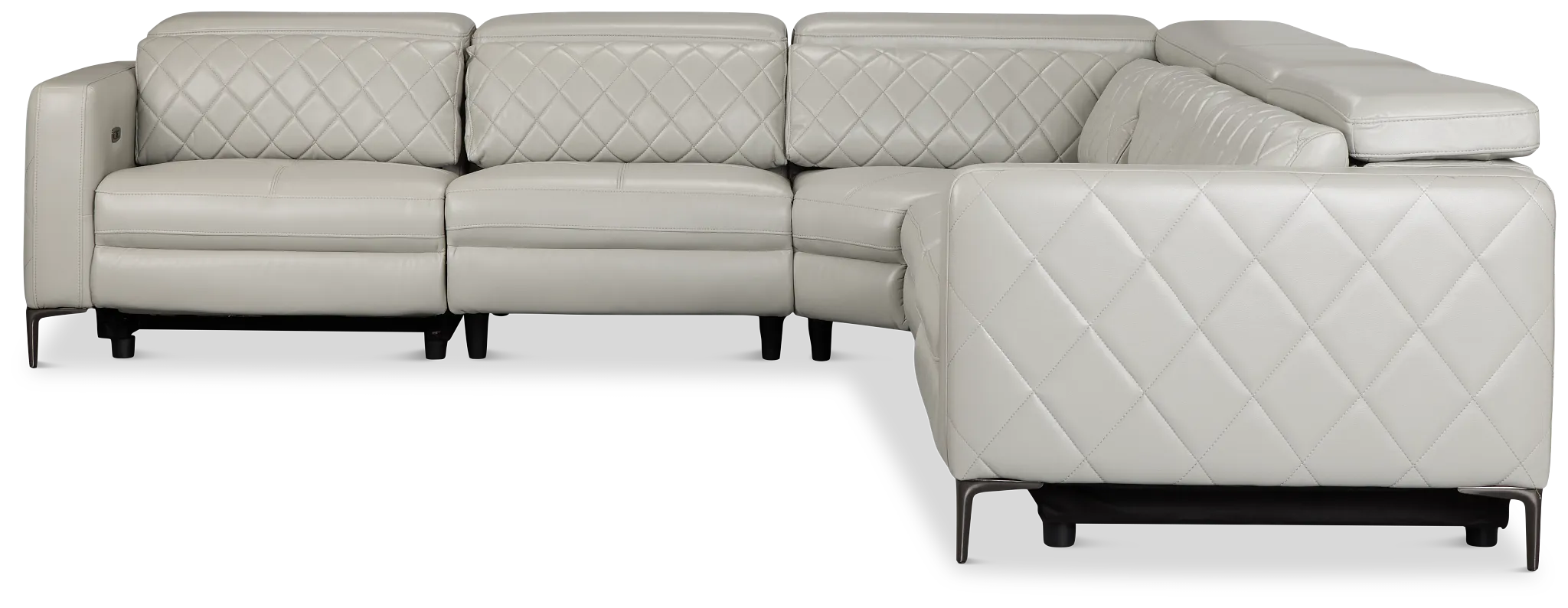 Ava Light Gray Micro Small Two-arm Power Reclining Sectional