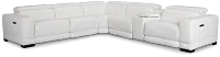 Lombardy White Micro Medium Dual Power 2-arm Reclining Sectional