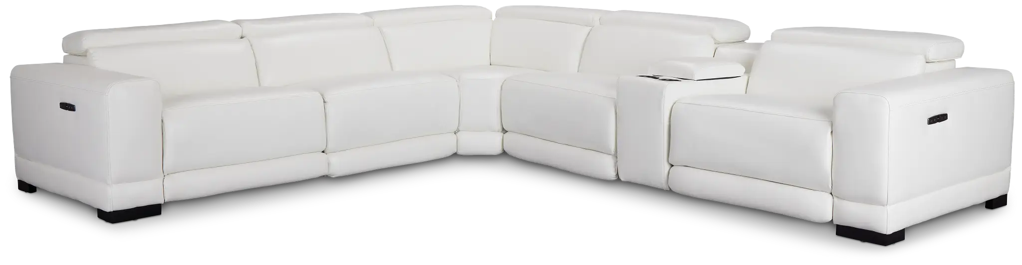 Lombardy White Micro Medium Dual Power 2-arm Reclining Sectional Lombardy White Micro Medium Dual Power 2-arm Reclining Sectional