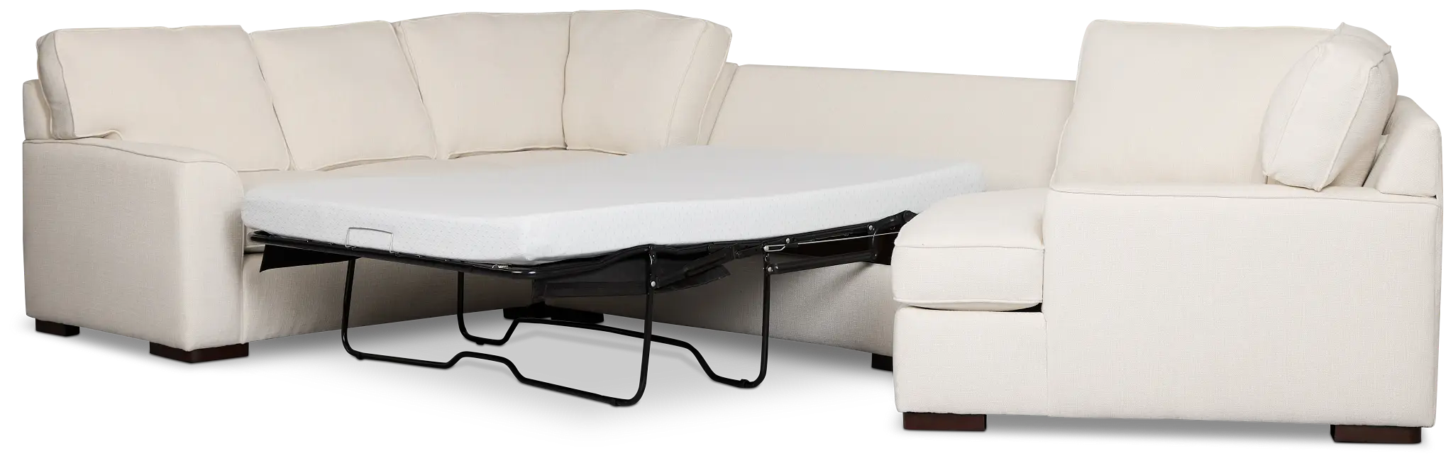 Sinclair Light Beige Fabric Right Cuddler Memory Foam Sleeper Sectional Sinclair Light Beige Fabric Right Cuddler Memory Foam Sleeper Sectional