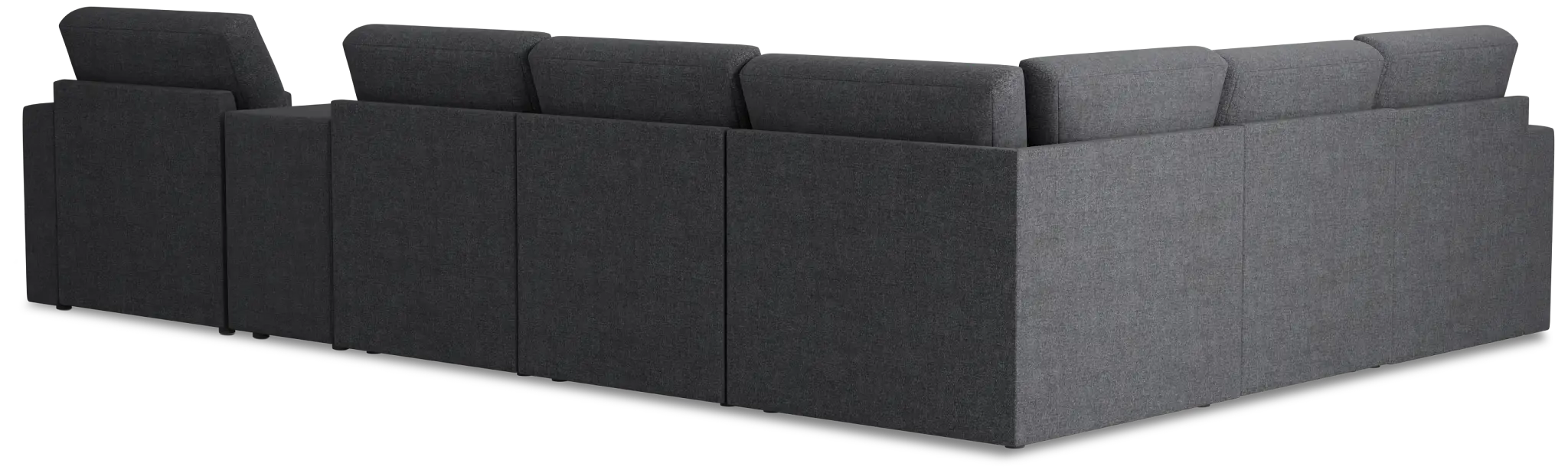 Citymod Dark Gray Fabric Large Right Chaise Sectional With Media Console Citymod Dark Gray Fabric Large Right Chaise Sectional With Media Console