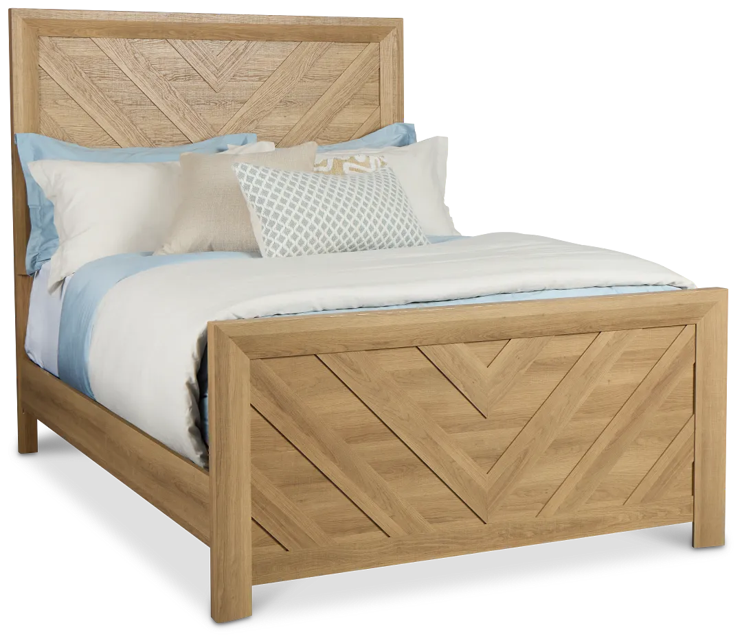 Delray Light Tone Panel Bed