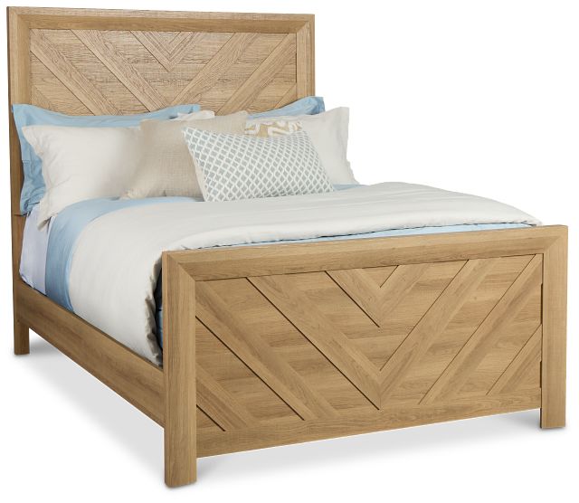 Delray Light Tone Panel Bed