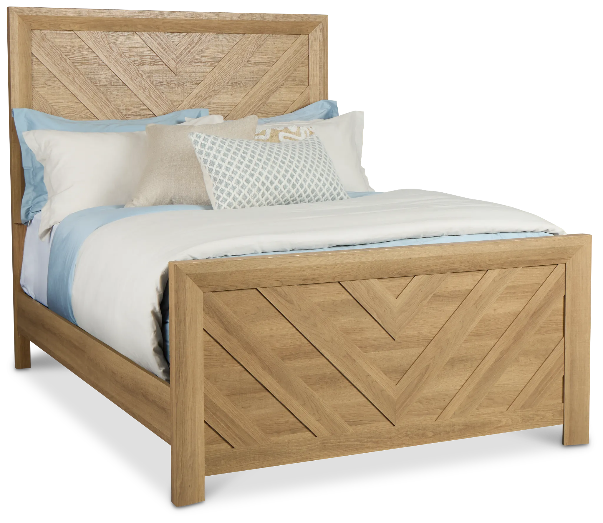 Delray Light Tone Panel Bed
