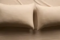 Rest & Renew Linen Blend Dark Beige Set Of 2 Pillowcases