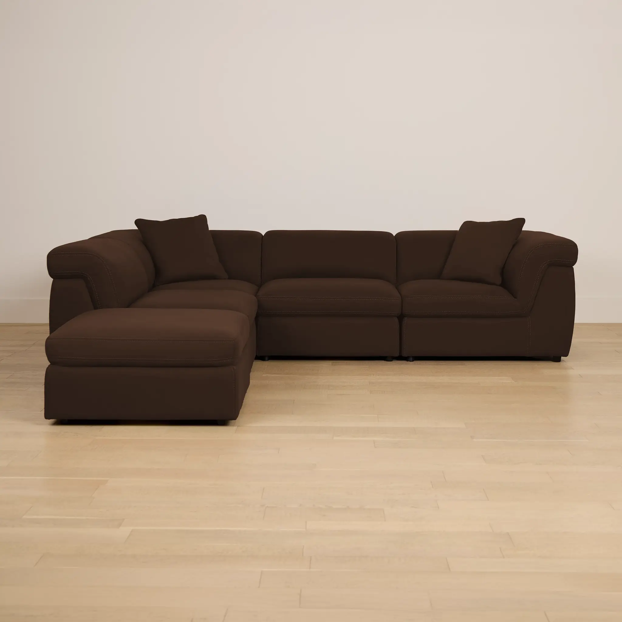 Aria Dark Brown Micro 5pc Bumper Sectional Aria Dark Brown Micro 5pc Bumper Sectional