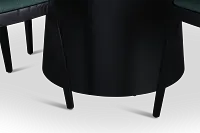 Nomad Black 59" Round Table & 4 Dark Green Chairs W/ Black Legs