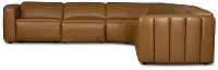 Jace Medium Brown Lthr/vinyl Small Dual Power Reclining Two-arm Sectional