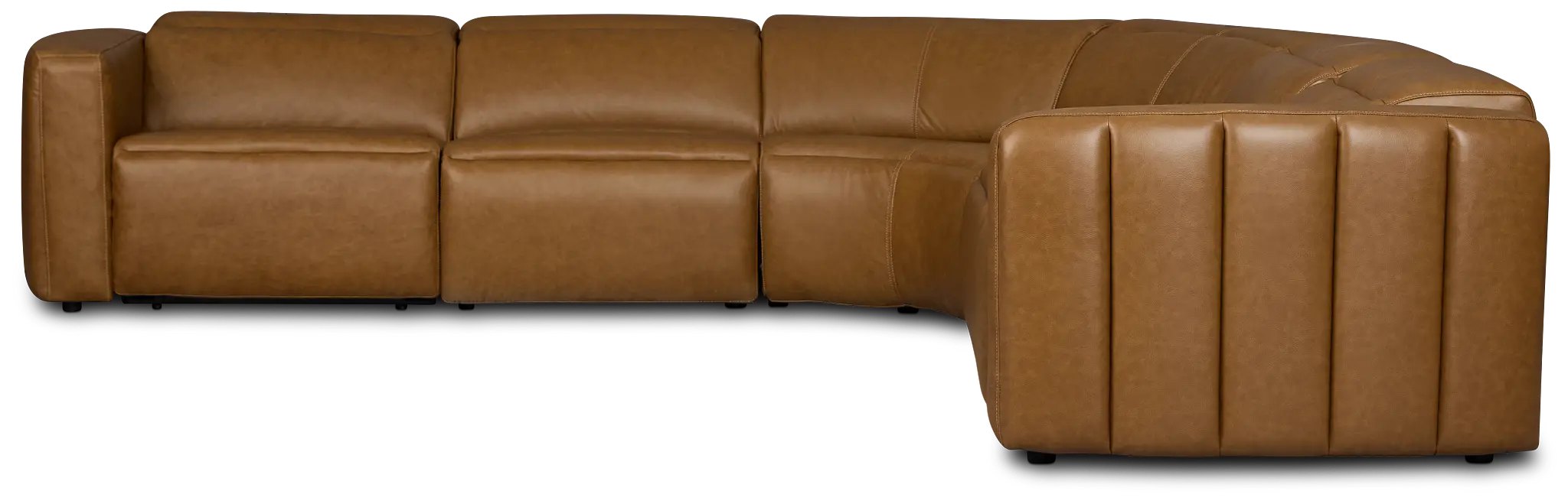 Jace Medium Brown Lthr/vinyl Small Dual Power Reclining Two-arm Sectional Jace Medium Brown Lthr/vinyl Small Dual Power Reclining Two-arm Sectional