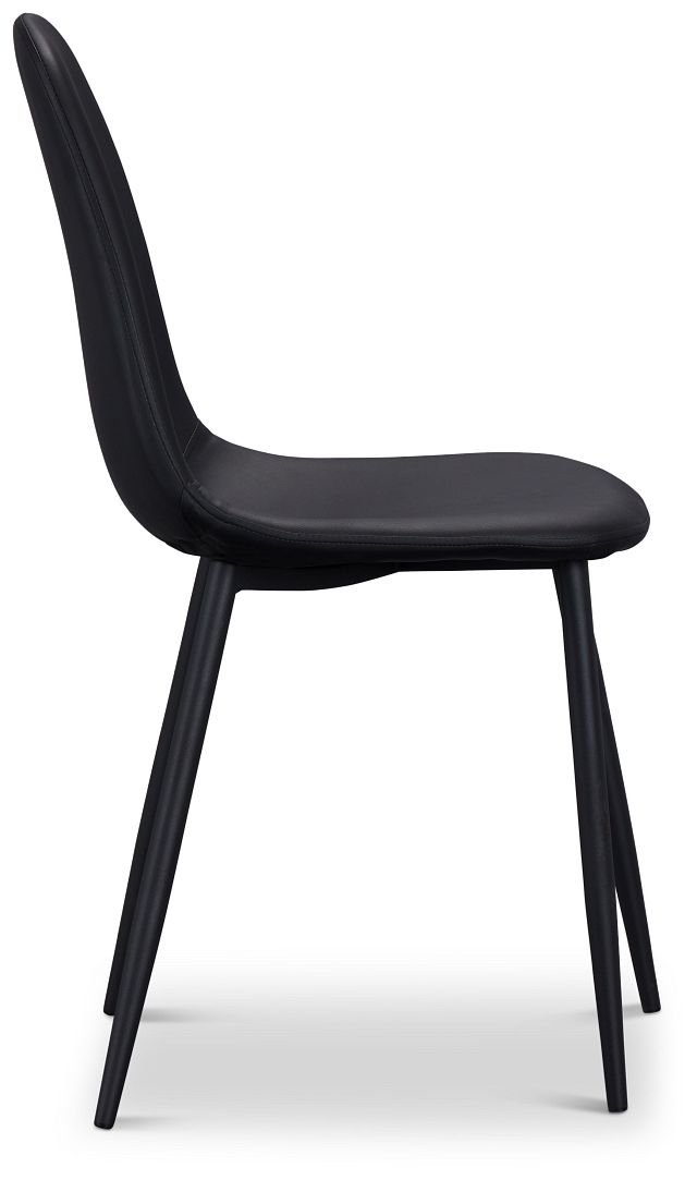 Havana Black Micro Upholstered Side Chair W/ Black Legs