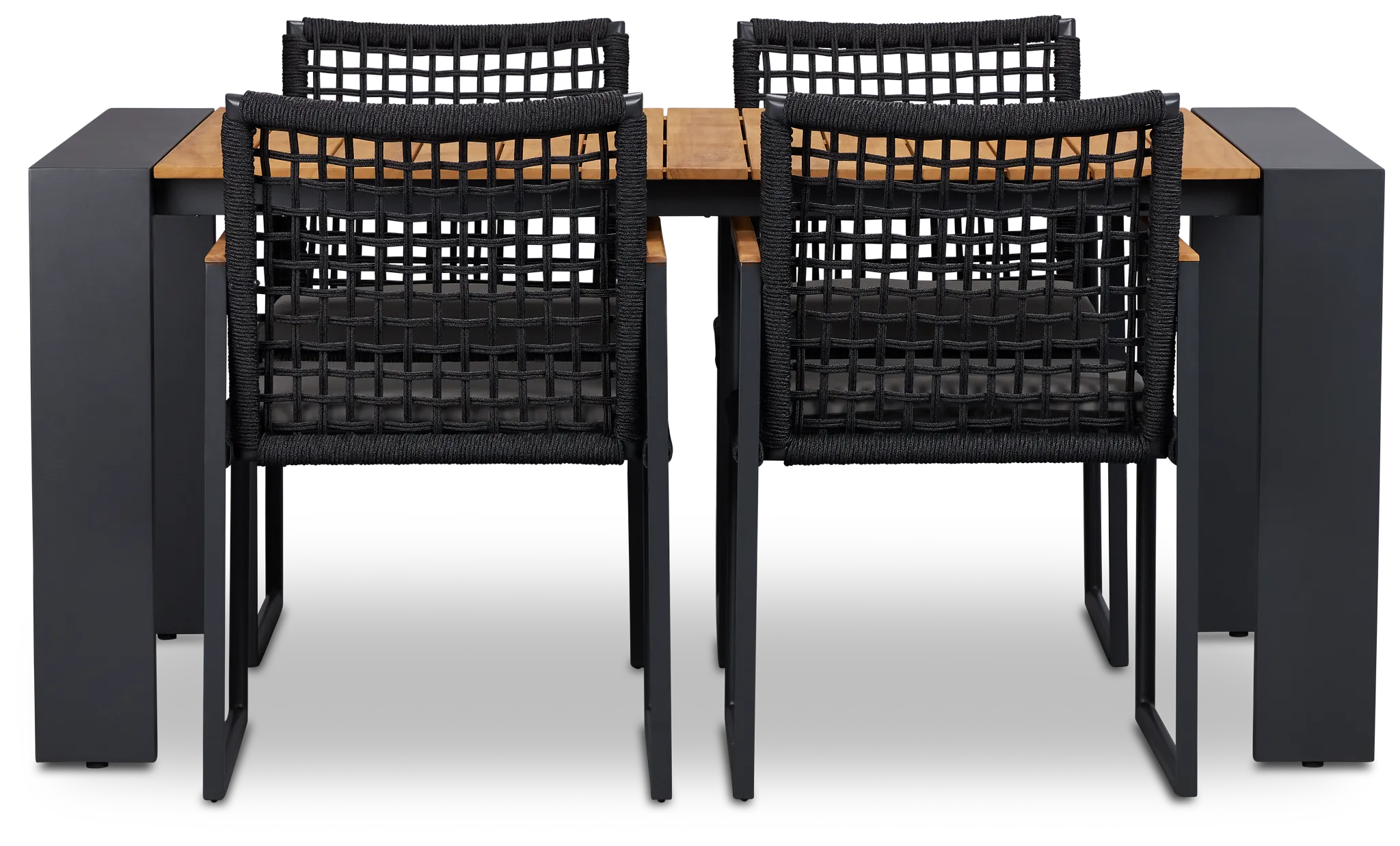 Sunrise Teak 65" Rectangular Table & 4 Teak Arm Chairs