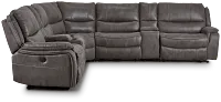 Dober Dark Gray Micro Large Triple Power Reclining Two-arm Sectional