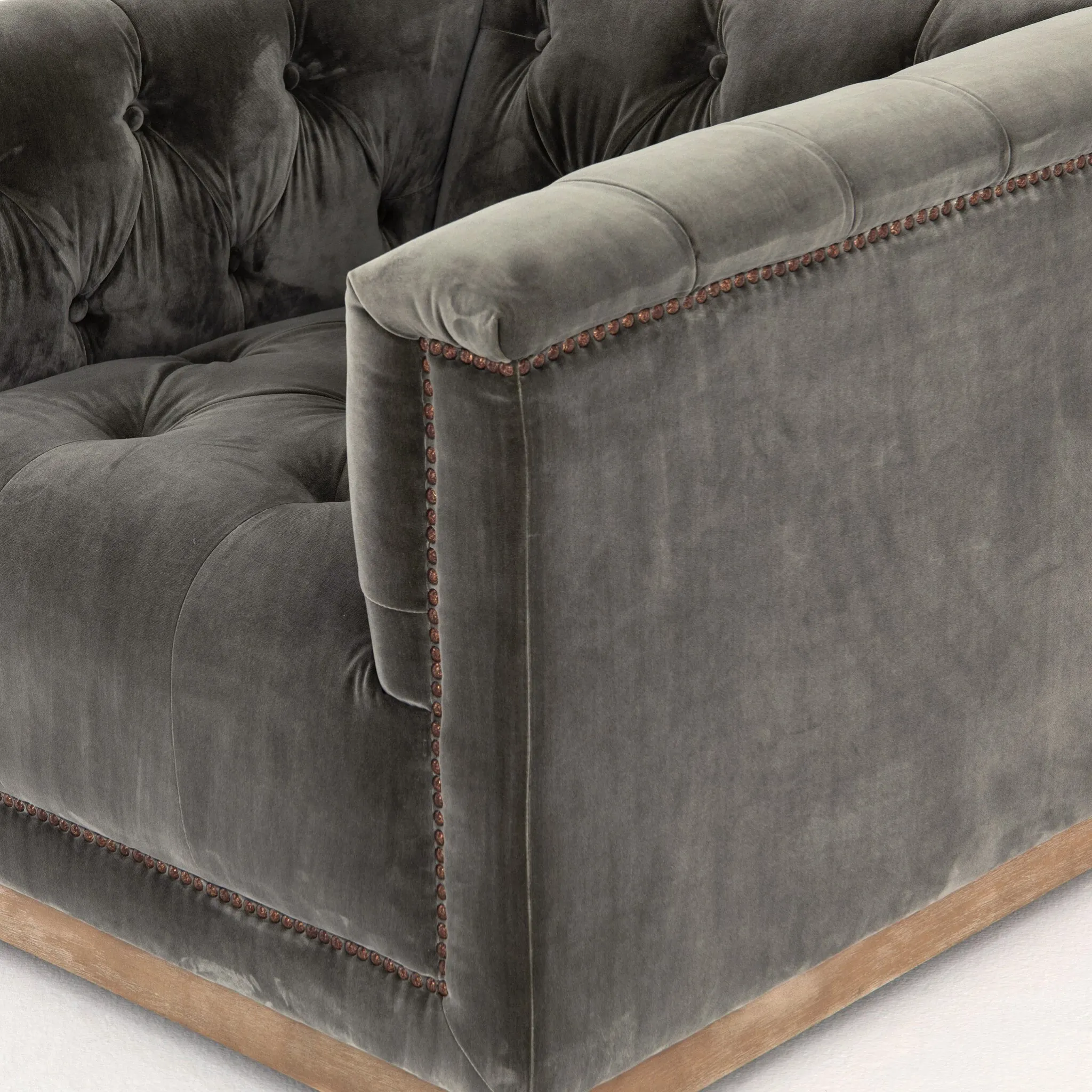 Four Hands Maxx Dark Gray Velvet Swivel Chair