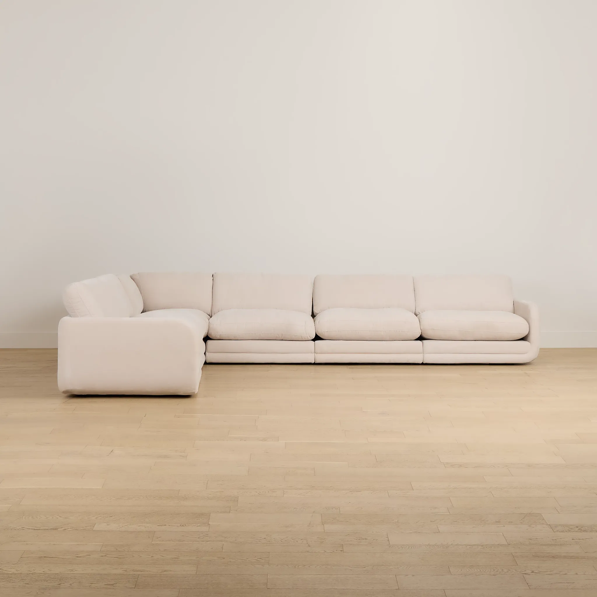 Jules Ivory Velvet 6-piece Modular Sectional