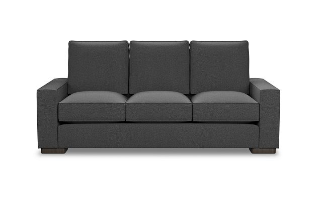 Edgewater Delray Dark Gray 84" Sofa W/ 3 Cushions