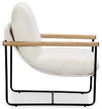 Margo White Fabric Accent Chair