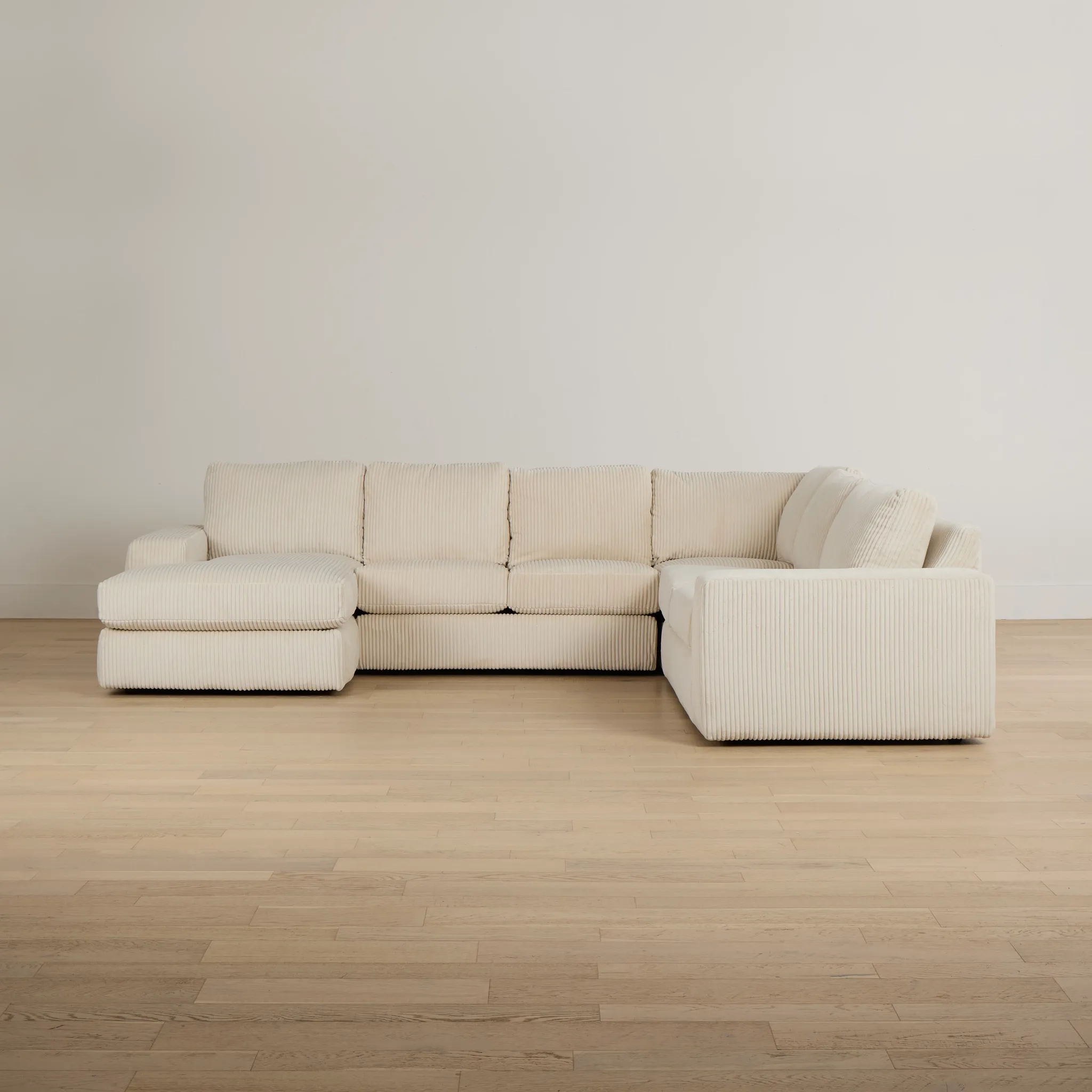 Charlie Ivory Fabric Medium Left Chaise Sectional