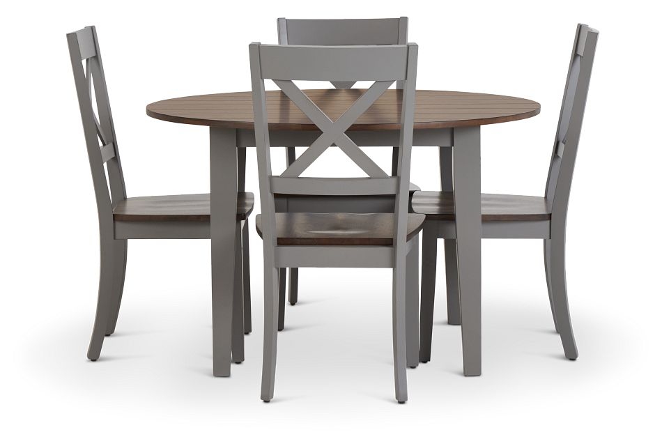 Sumter Gray Round Table 4 Chairs, Round Table And 4 Chairs Grey