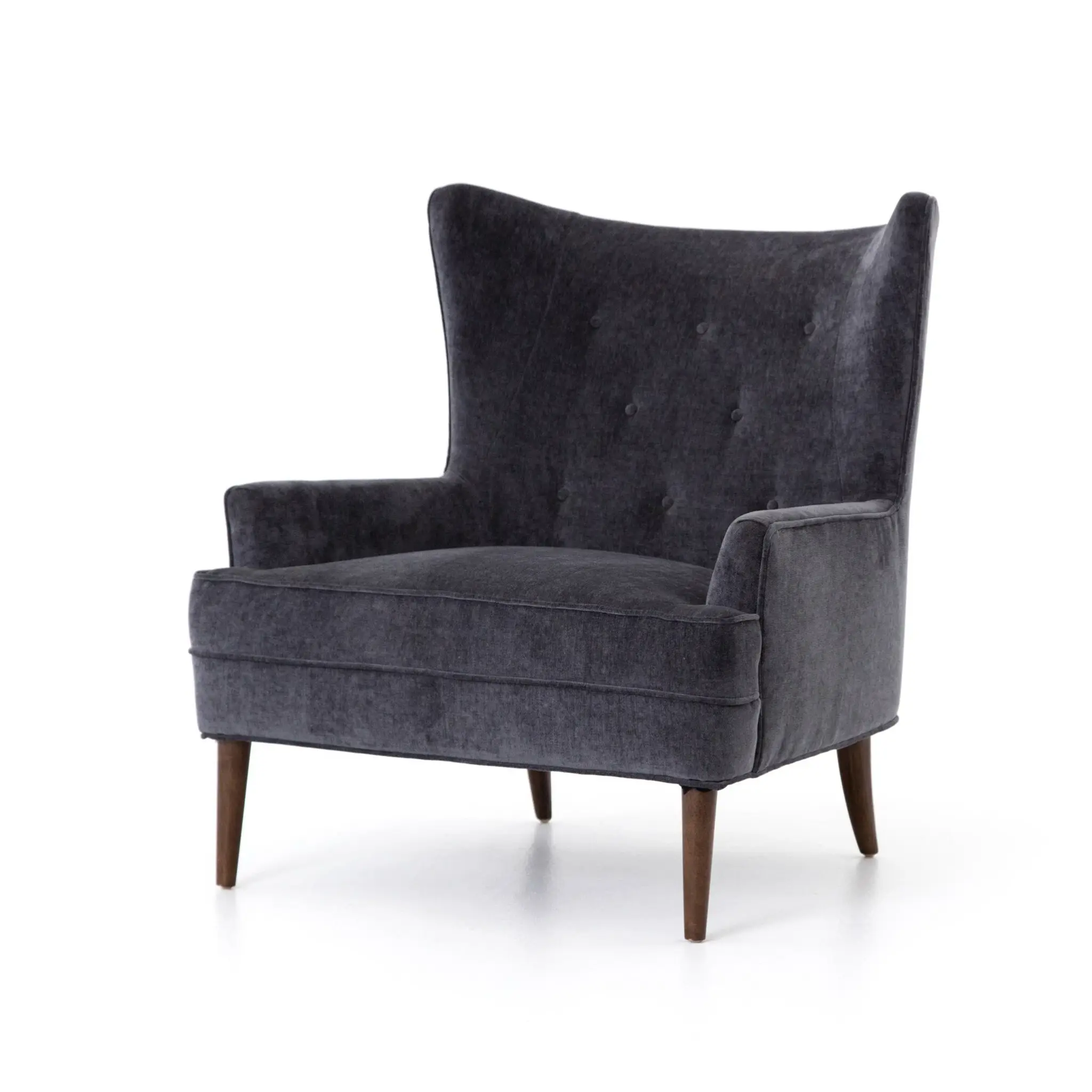 Four Hands Clare Dark Gray Velvet Accent Chair Four Hands Clare Dark Gray Velvet Accent Chair