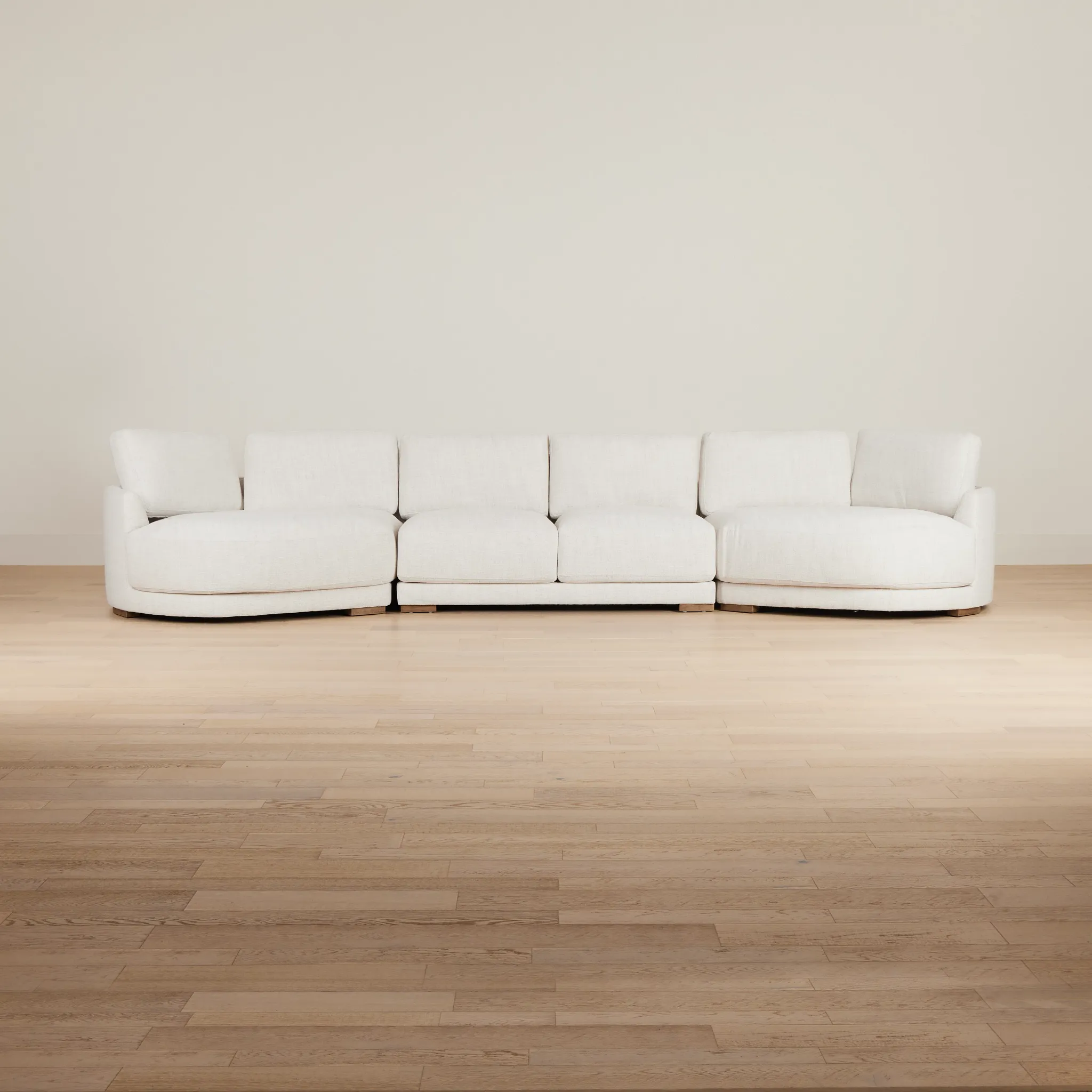 Maeve Light Beige Fabric Dual Cuddler Sectional