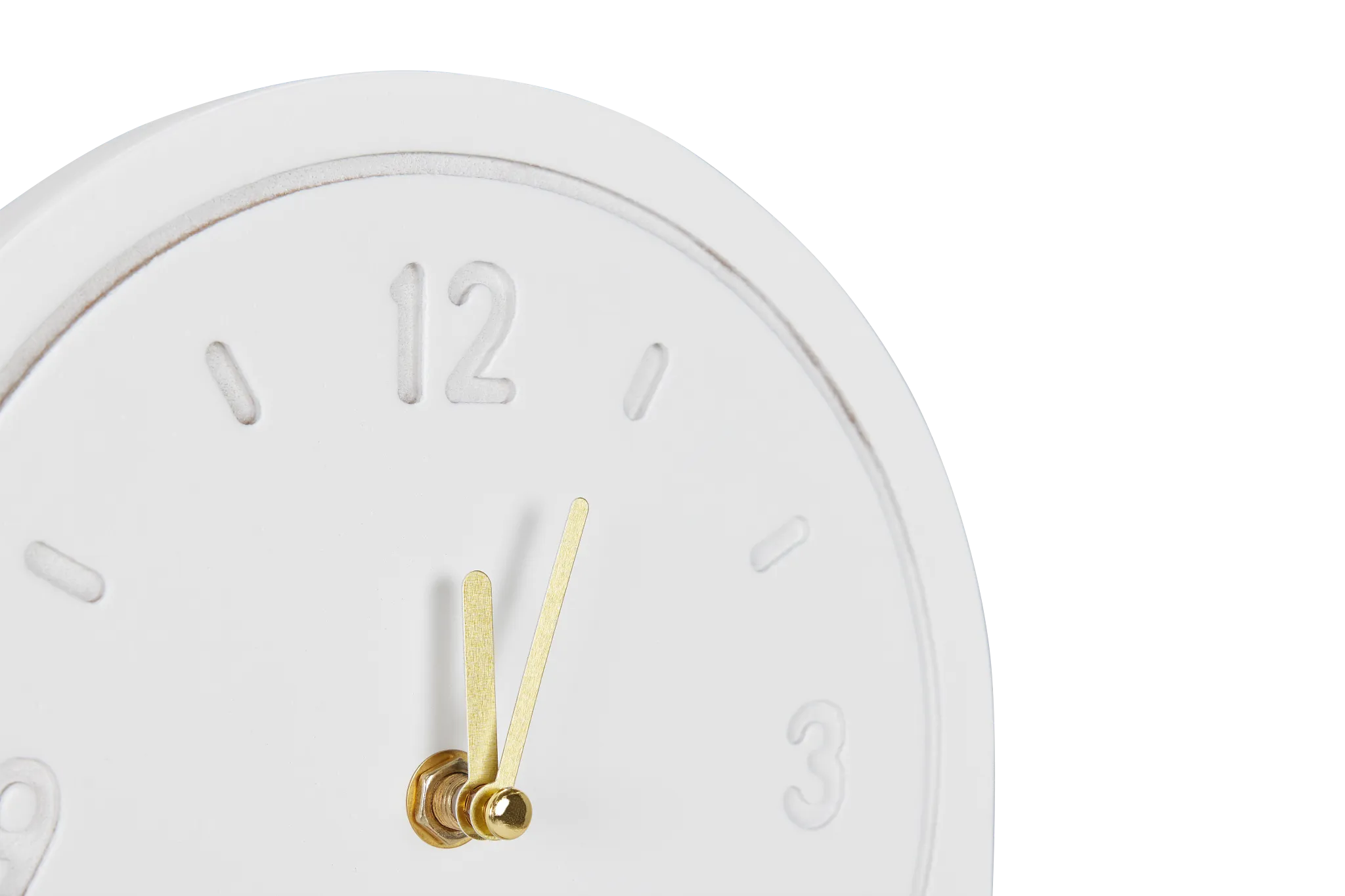 Slope White Wood Table Clock