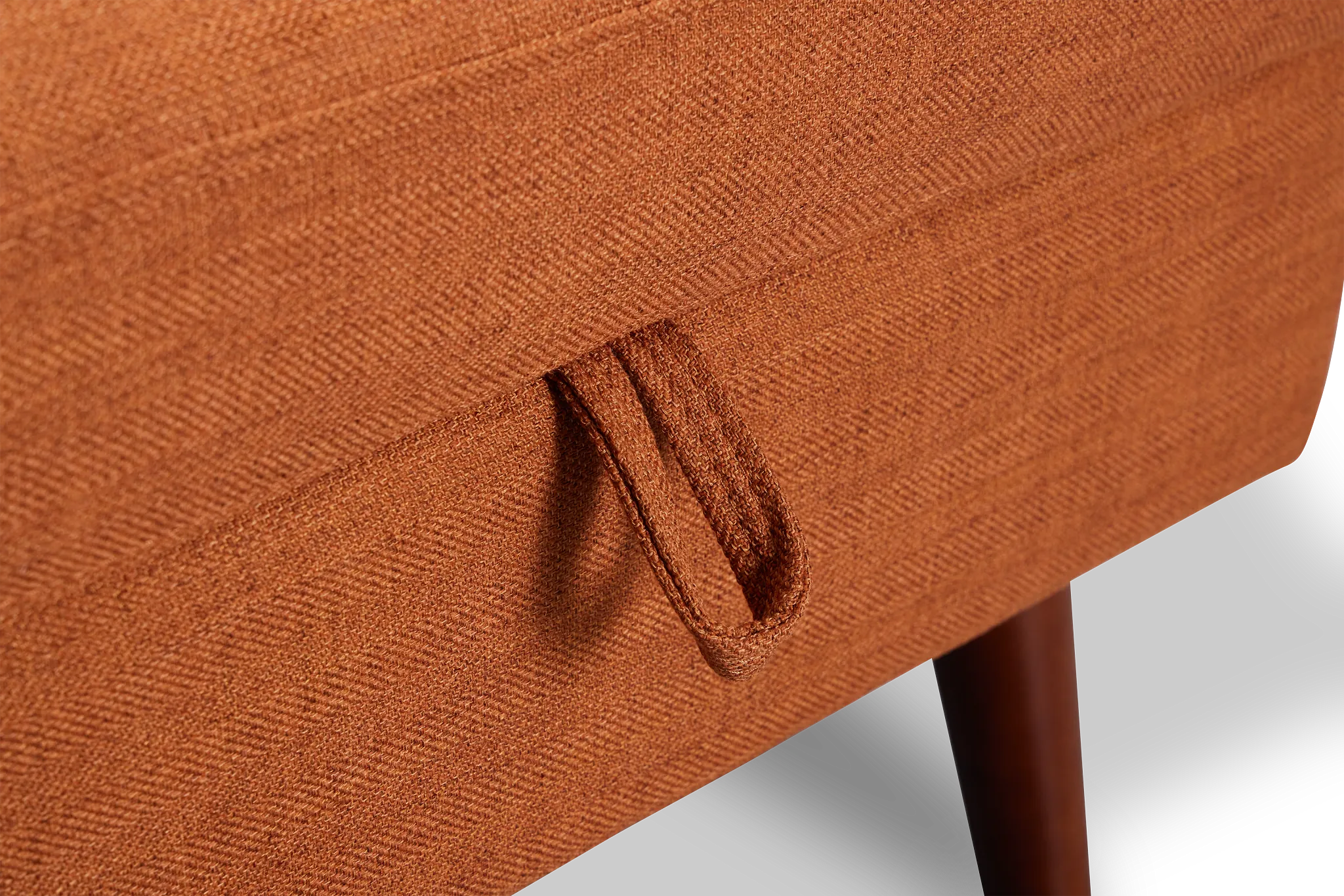 Raya Orange Fabric Storage Ottoman