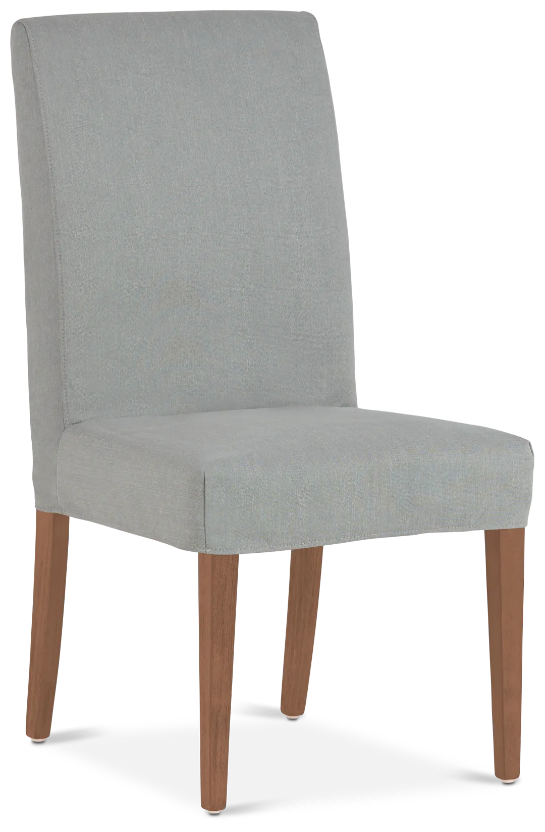 Destination Light Gray Short Slipcover Chair With Light Tone Leg