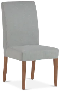 Destination Light Gray Short Slipcover Chair With Light Tone Leg