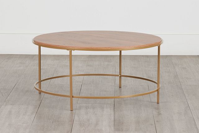 round two tone coffee table