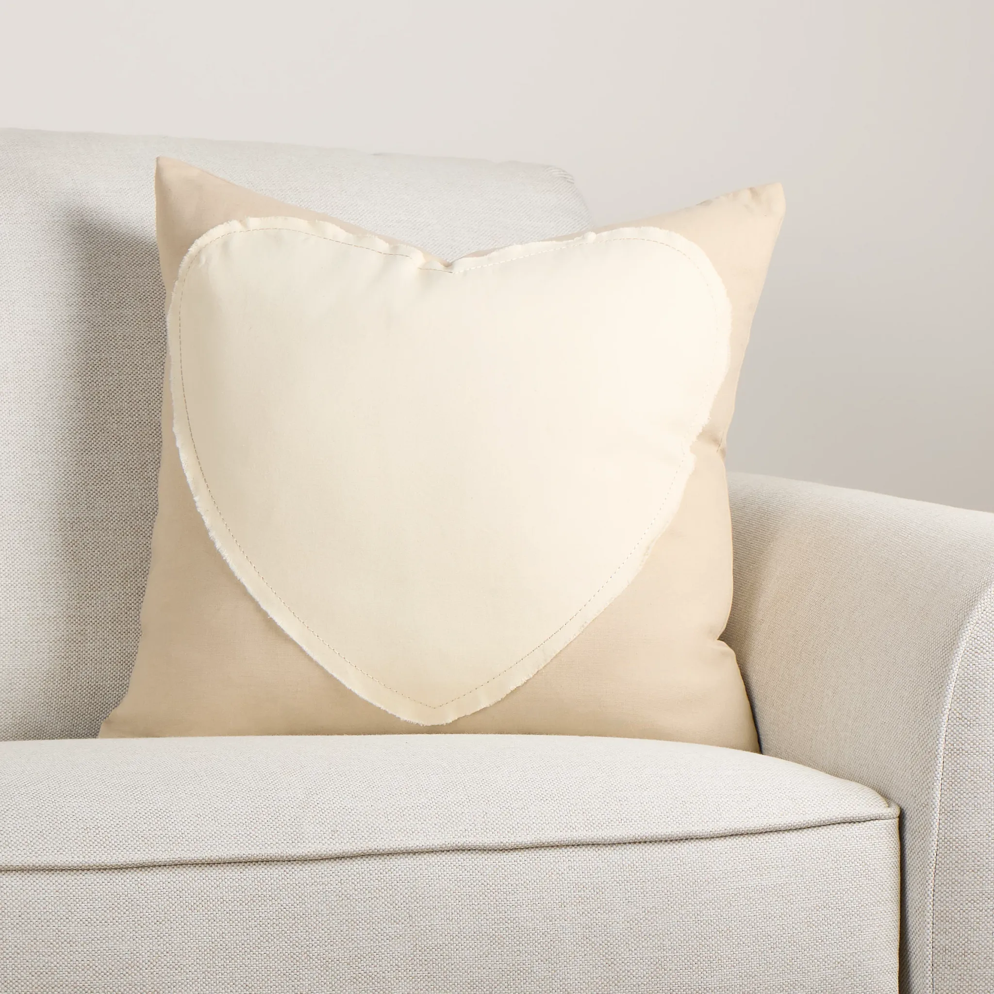 Heart Ivory 20" Square Accent Pillow