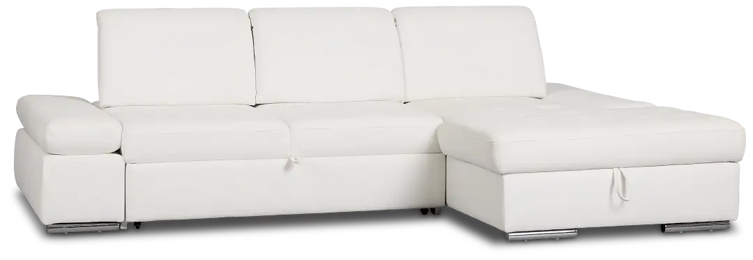 Eden White Micro Right Chaise Sleeper Sectional Eden White Micro Right Chaise Sleeper Sectional