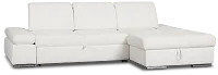 Eden White Micro Right Chaise Sleeper Sectional