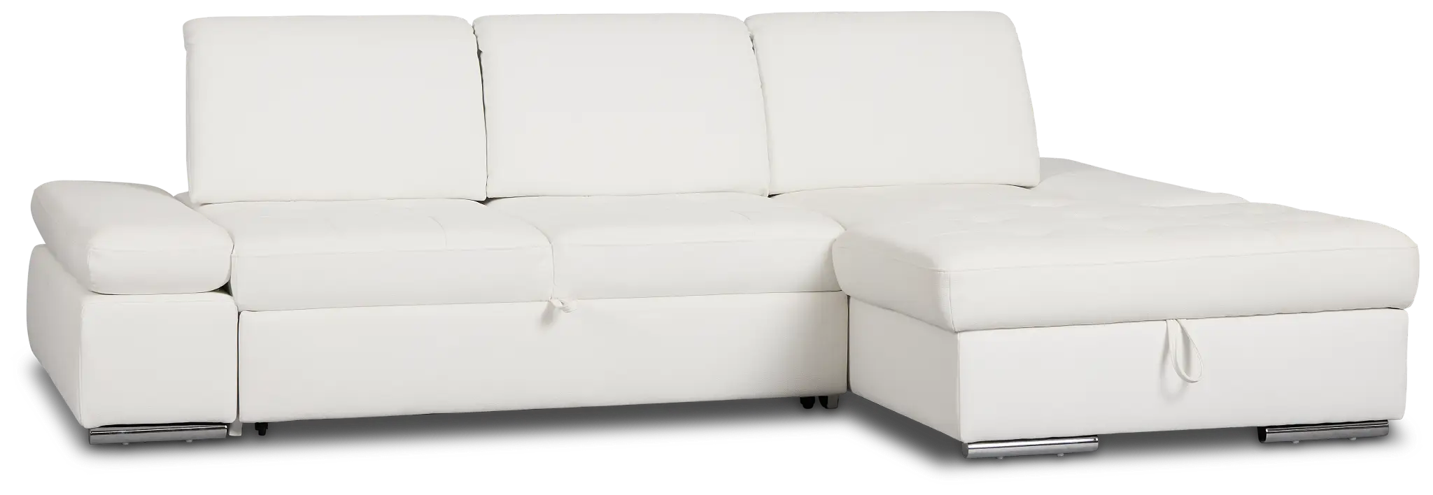 Eden White Micro Right Chaise Sleeper Sectional Eden White Micro Right Chaise Sleeper Sectional