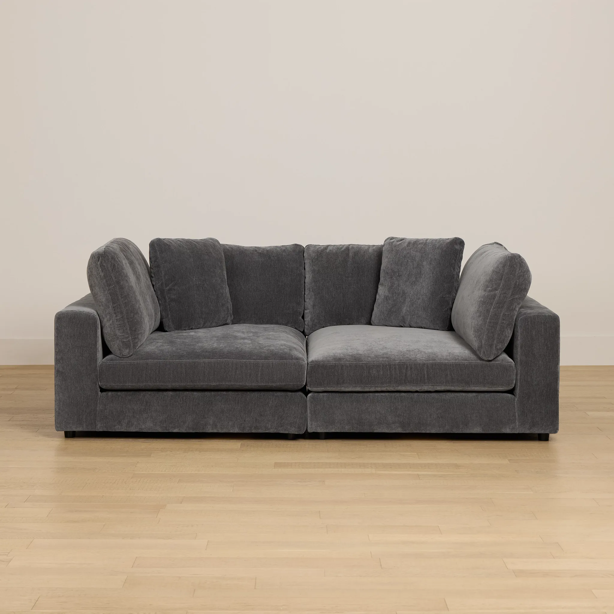 Lounge Dark Gray Fabric Double Chaise Daybed