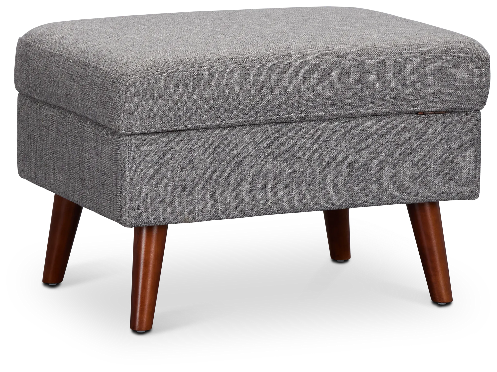 Raya Light Gray Fabric Storage Ottoman